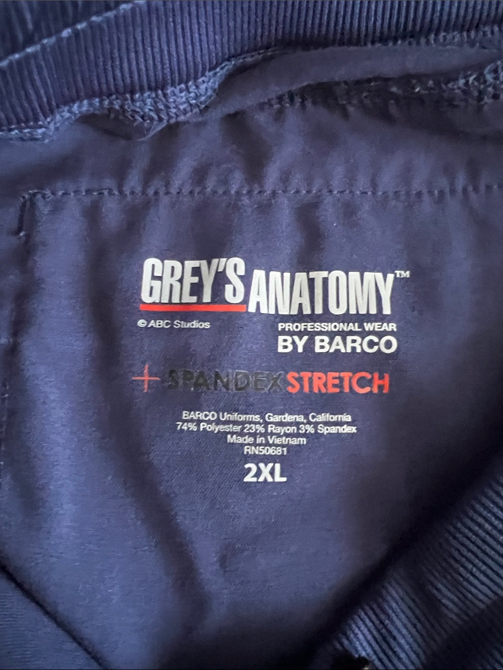 Grey's Anatomy Women’s Navy Blue Jogger Scrubs with Drawstring - Picture 2 of 8